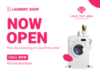 Laundry Shop Opening Postcard Design