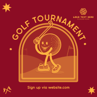 Retro Golf Tournament Instagram Post