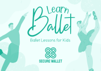 Kids Ballet Lessons Postcard