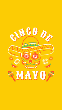 Happy Cinco De Mayo Skull Facebook Story