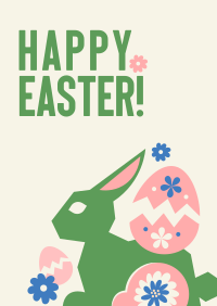 Floral Easter Bunny  Poster