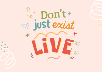 Live Positive Quote Postcard