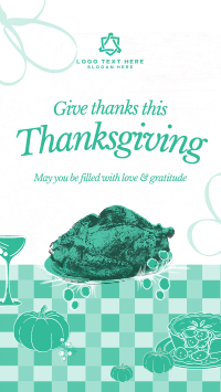 Vintage Happy Thanksgiving TikTok Video Design