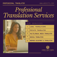 Minimalist Translation Services Instagram Post Design