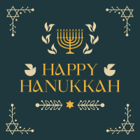 Hanukkah Menorah Ornament Instagram Post Design