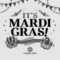 Modern Mardi Gras Instagram Post Image Preview