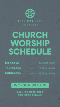 Church Worship Schedule Instagram Story