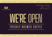 Trendy Open Coffee Shop Postcard