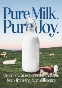 Retro Milk Produce Poster Design