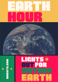 Mondrian Earth Hour Reminder Flyer