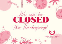 We're Closed this Thanksgiving Postcard Design