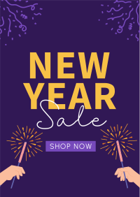 Cheers To New Year Sale Flyer