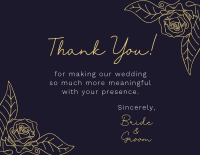 Minimal Floral Wedding Thank You Card