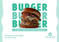 Free Burger Special Postcard