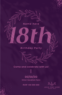 Floral Birthday Invitation