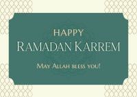 Happy Ramadan Kareem Postcard