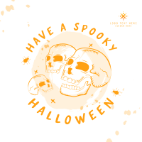 Halloween Skulls Greeting Instagram Post Design