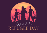 Refugees Silhouette Postcard