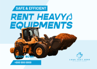 Heavy Equipment Rental Postcard