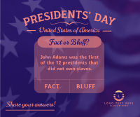 Presidents' Day Quiz  Facebook Post