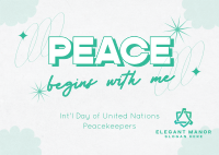 United Nations Peace Begins Postcard