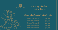 Salon Pricelist Facebook Ad