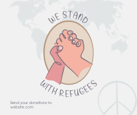 World Refugee Hand Lineart Facebook Post