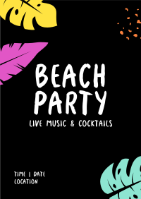 Beach Party Neon Poster