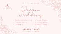 Minimal Floral Wedding Facebook Event Cover