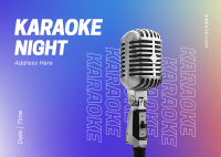 Karaoke Night Gradient Postcard