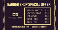 Barber Shop Price List Facebook Ad