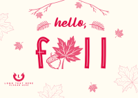 Hello Fall Greeting Postcard