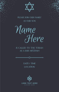Starry Bar Mitzvah Invitation Image Preview