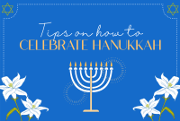 Hanukkah Lilies Pinterest Cover Design