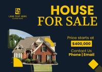 House for Sale Postcard Design