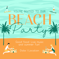 It's a Beachy Party Instagram Post Design