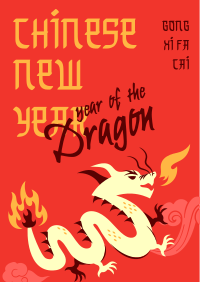 Playful Chinese Dragon Poster