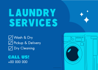 Laundry Services List Postcard
