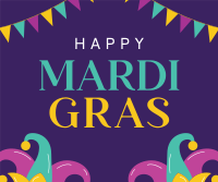 Mardi Gras Celebration Facebook Post Design