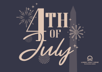 4th of July Text Postcard
