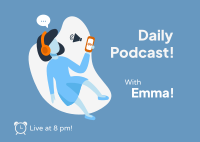 Live Daily Podcast Postcard