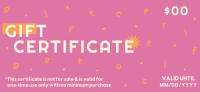 Quirky Letters and Shapes Gift Certificate Design
