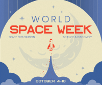 Retro Minimalist Space Week Facebook Post Design