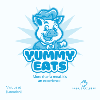 Yummy Pig Restaurant Instagram Post Design