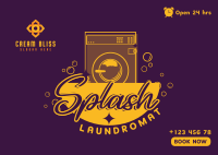 Splash Laundromat Postcard Image Preview