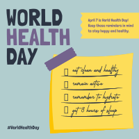 Health Day Checklist Instagram Post