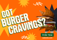 Burger Cravings Postcard