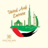 UAE City Scribbles Instagram Post Design