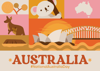 Modern Australia Day  Postcard Image Preview