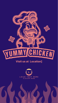 Chicken Restaurant Mascot TikTok Video Design